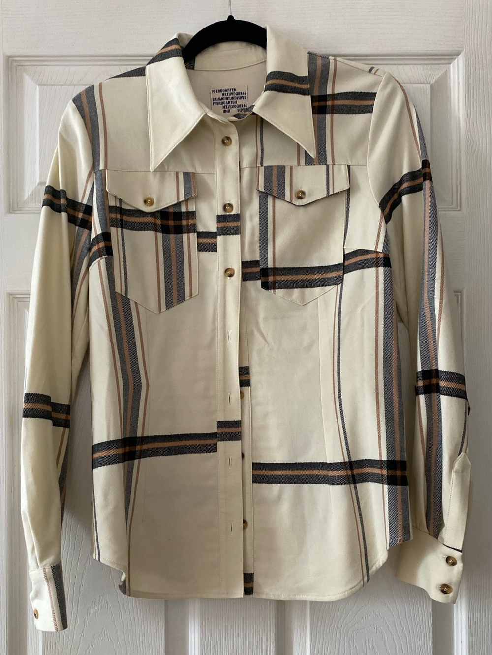 Women’s Modern Western Plaid Shirt Baum Und Pferdgarten EU 38/ US 6 NWT